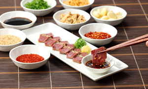 岡山市で韓国料理の宴会を楽しめるボクデン岡山総本店の牛ハツの刺身